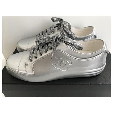 chanel chaussure femme|basket chanel femme argent.